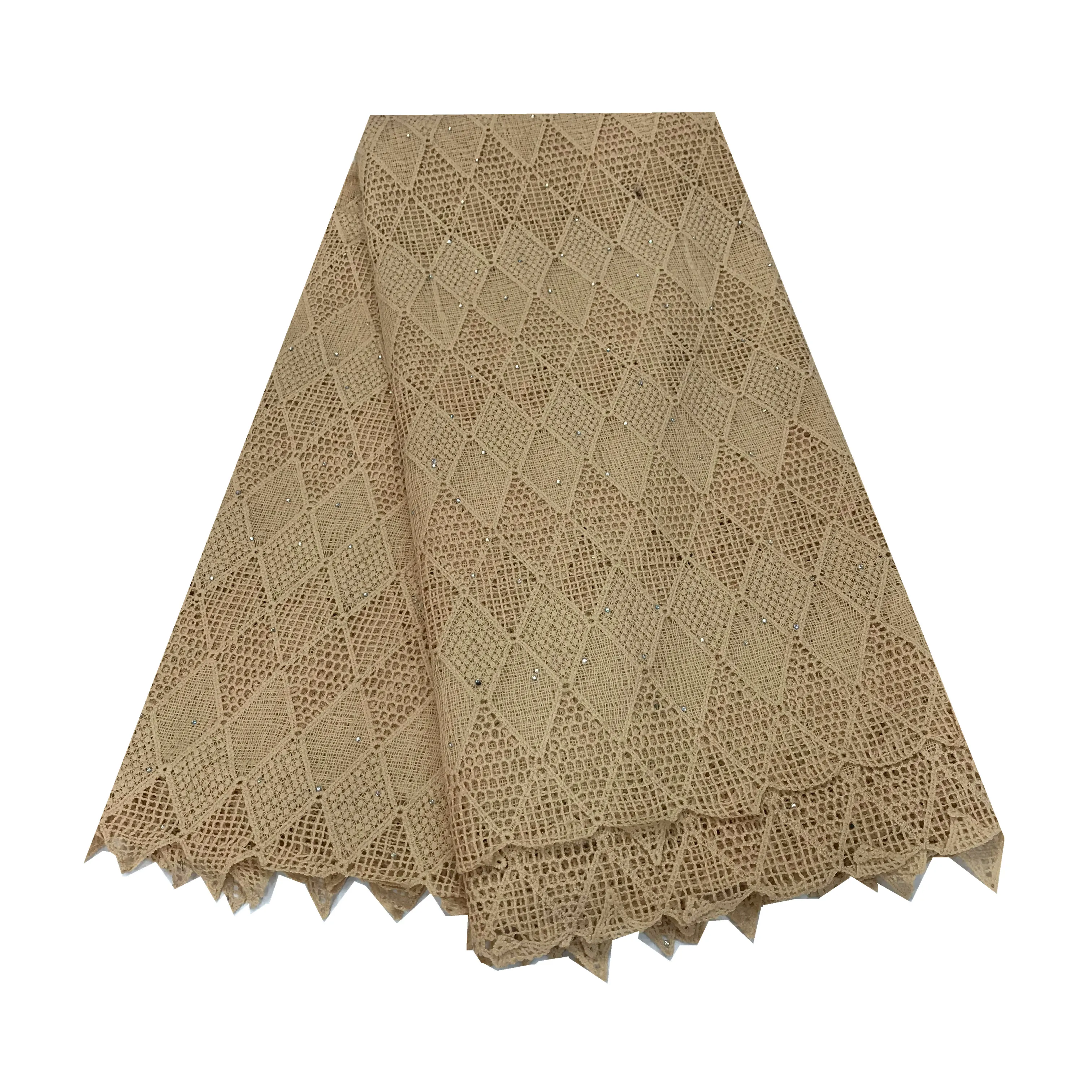 Темно-фиолетовая 100% хлопчатобумажная швейцарская вуаль кружевная ткань Стразы