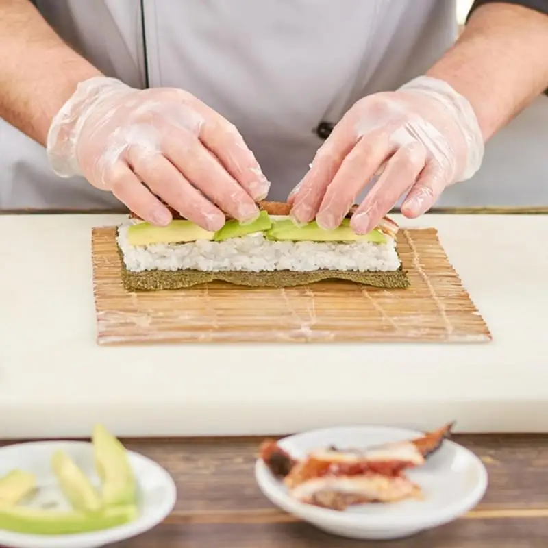 100 шт прозрачные одноразовые ПВХ перчатки для мытья