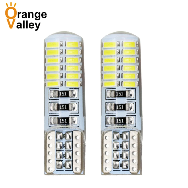 

100 шт. горячая Распродажа T10 194 168 W5W 24 SMD светодиодный 3014 автомобильные Габаритные фонари лампа для чтения купольная Лампа DC 12V