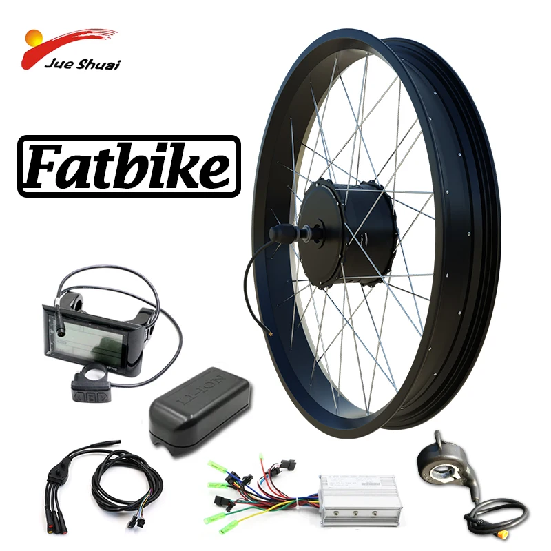 Free Shipping 48V 1000W Electric Bike Kit for Fatbike 20"*4 26"*4 Rear Hub Motor Wheel Cheap Ebike Conversion Kit DIY Snow Bike