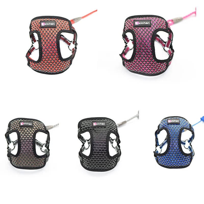 Шлейка для домашних животных нейлоновый Светоотражающий поводок из полиэстера