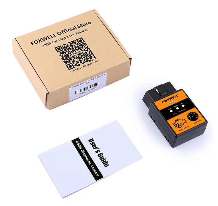 Автомобильный считыватель кодов Сканер FOXWELL FW102 V1.5 ELM327 OBD2 Bluetooth адаптер OBDII диагностический сканирующий инструмент V 1,5 25K80