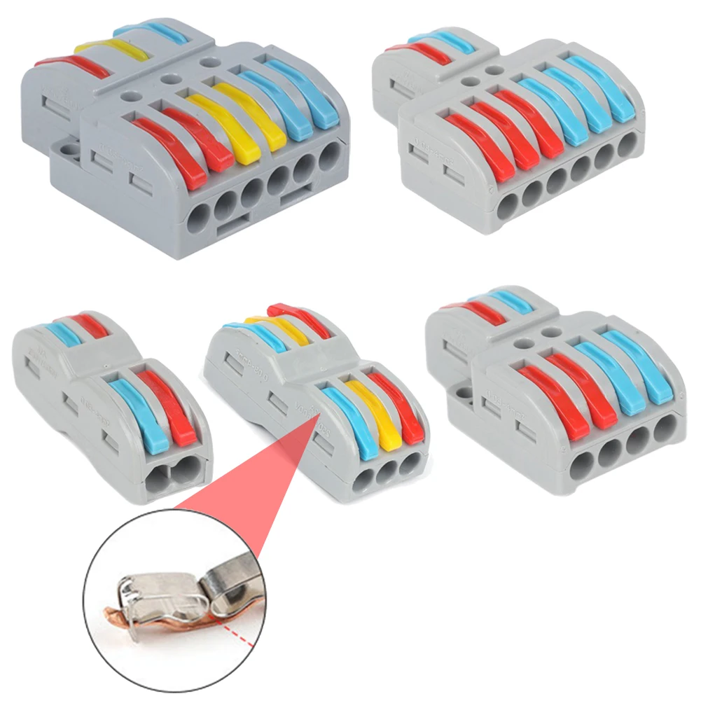 

wire connector Cable Connectors Universal Compact Conductor Spring Splicing Wiring Connector Push-in Terminal Block 28-12AWG