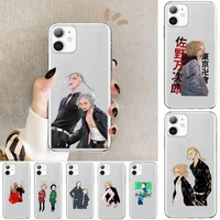 luxury tokyo revengers anime style phone case cover for iphone 11 pro max cases 12 8 7 6 s xr plus x xs se 2020 mini transpare