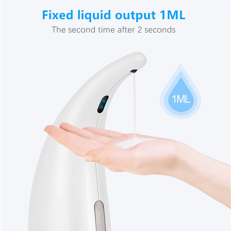 Dispensador autom&aacute;tico de jab&oacute;n l&iacute;quido para ba&ntilde;o, dispositivo con Sensor inteligente infrarrojo, sin contacto, para cocina y champ&uacute;, 300ML-2