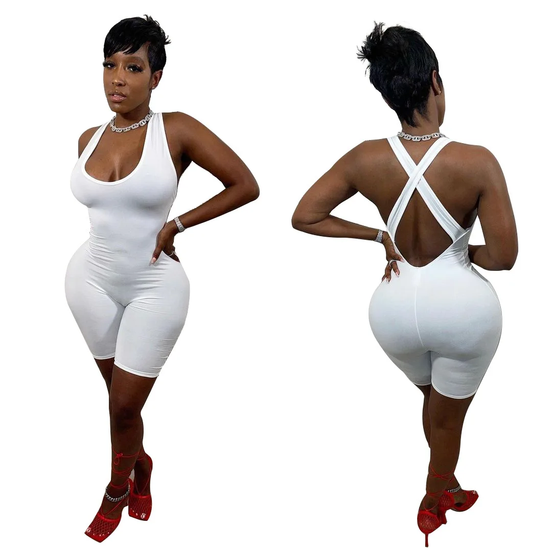 

Hot Sale High Street Korean Fashion Hollow Out Sling Plus Size Solid Color Sexy Women Bodycon Jumpsuits