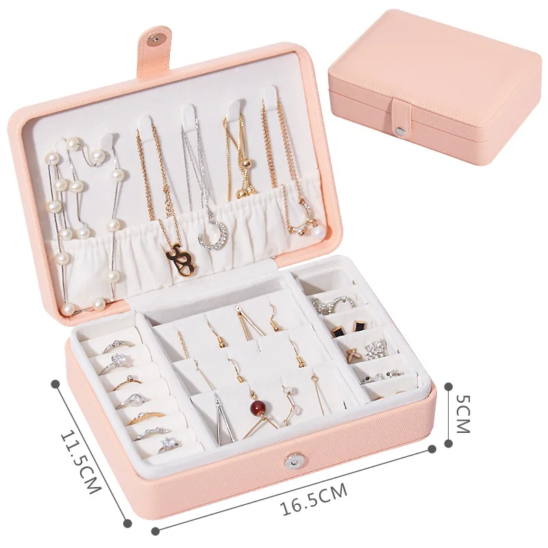 

Exquisite Jewelry Box Women Leather Packaging Necklace Rings Earrings Bracelet Storage Organizer Display Gift Boxes Case