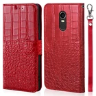 Чехол из крокодиловой кожи на магнитной застежке для Xiaomi Redmi Note 2 3 4 5 6 7 8T 9S Pro Max