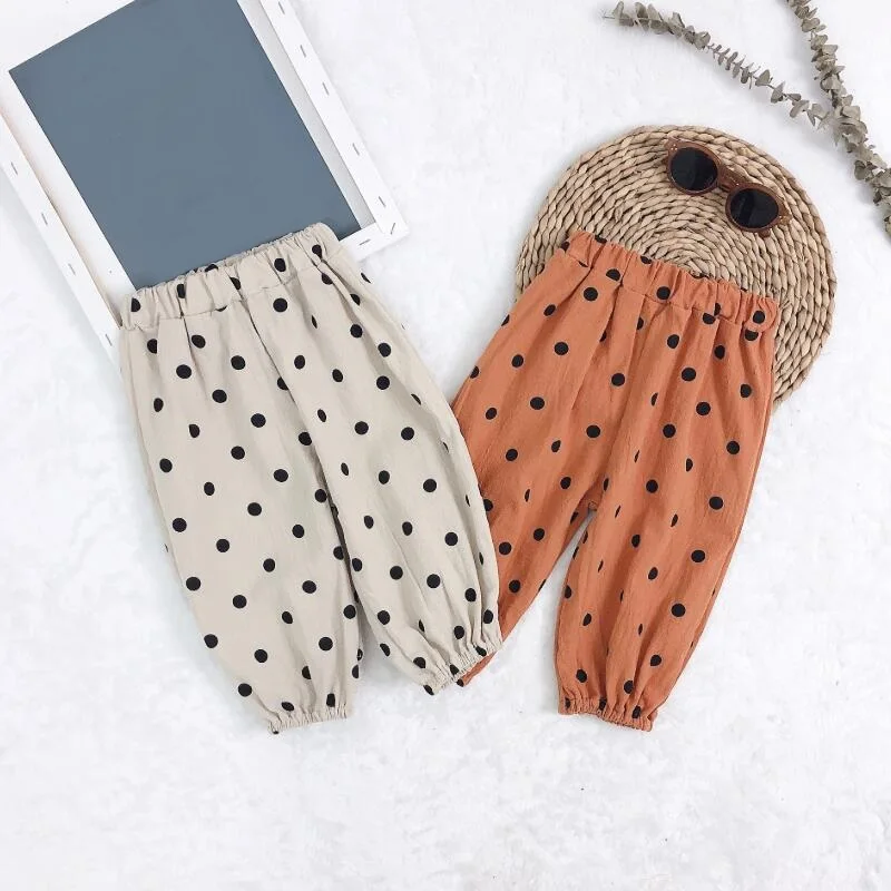 Весна лето 2020 штаны для мальчиков детские в горошек с комаров универсальная