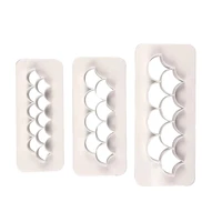 3pcs fish scale geometric cookie cutter embosser fondant biscuit cake mold bread decorating tool party baking pastry accessories