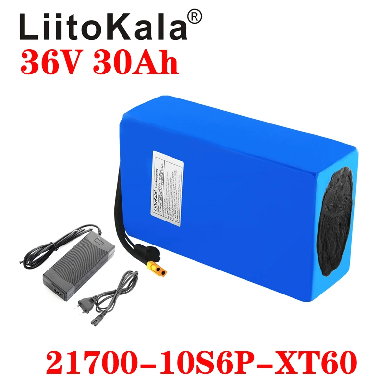 LiitoKala 36В батарея 30ah ebike 20A BMS 30AH 21700 10S6P литиевая для электрического велосипеда