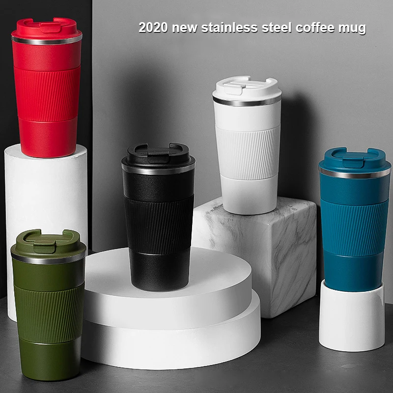 

380ml/510ml Double Stainless Steel Coffee Thermos Mug With Non-slip Case Car Vacuum Flask Travel Insulated Bottle Kitchen Tools