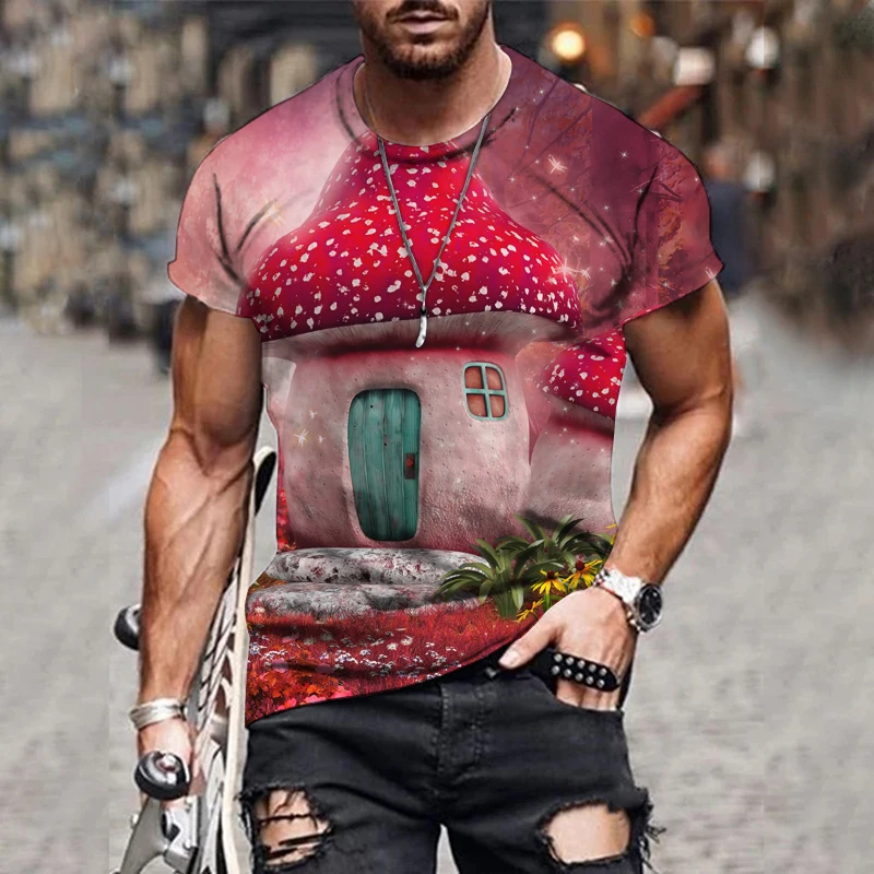 

Men's T-shirt Gothic Design 2021 New Short Sleeve O-Neck Gothic Dream 3D Printed T-shirts Fashionable Leisure Street Tee