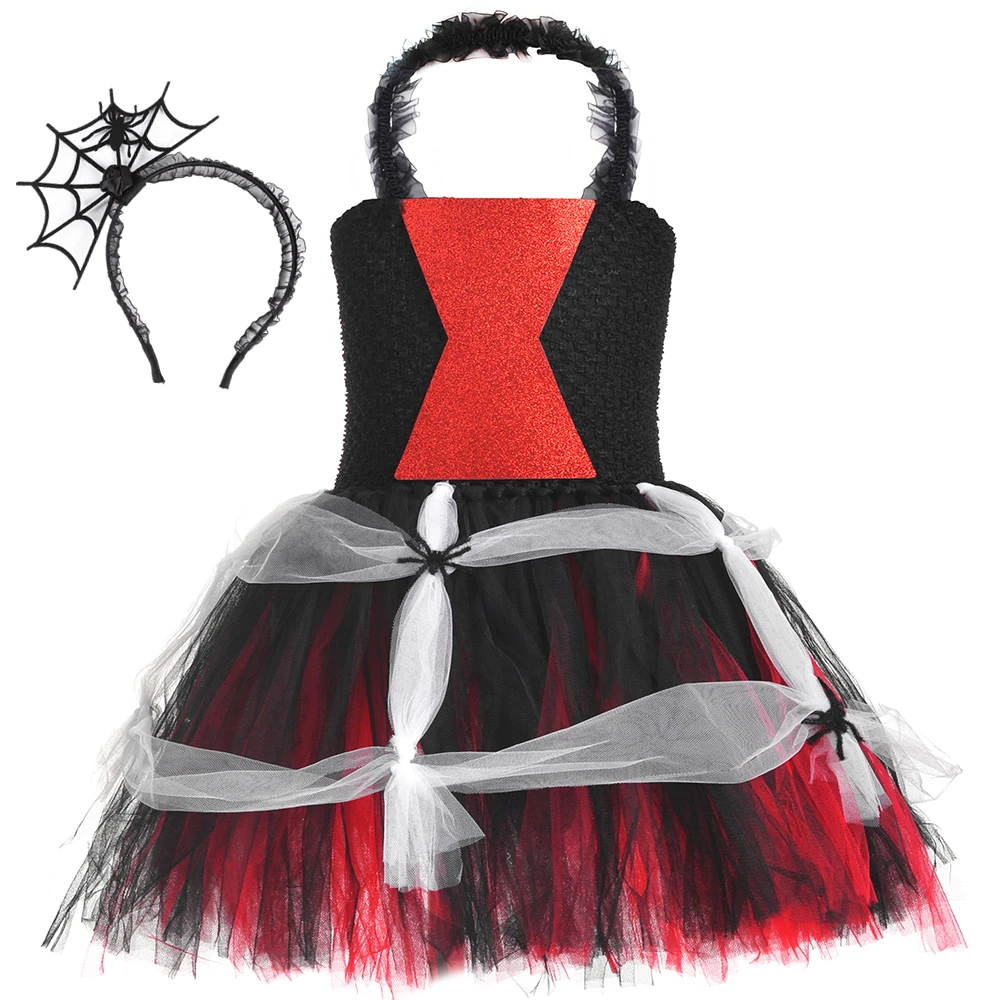 Ядовитых Вдова Паук платье-пачка платье для девочек-младенцев с тематикой