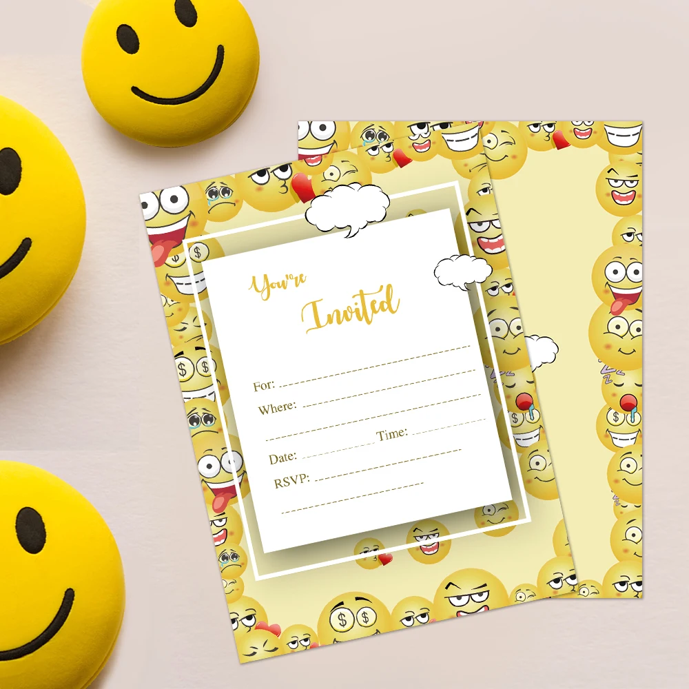 10 шт. милые Мультяшные Пригласительные открытки с надписью День рождения