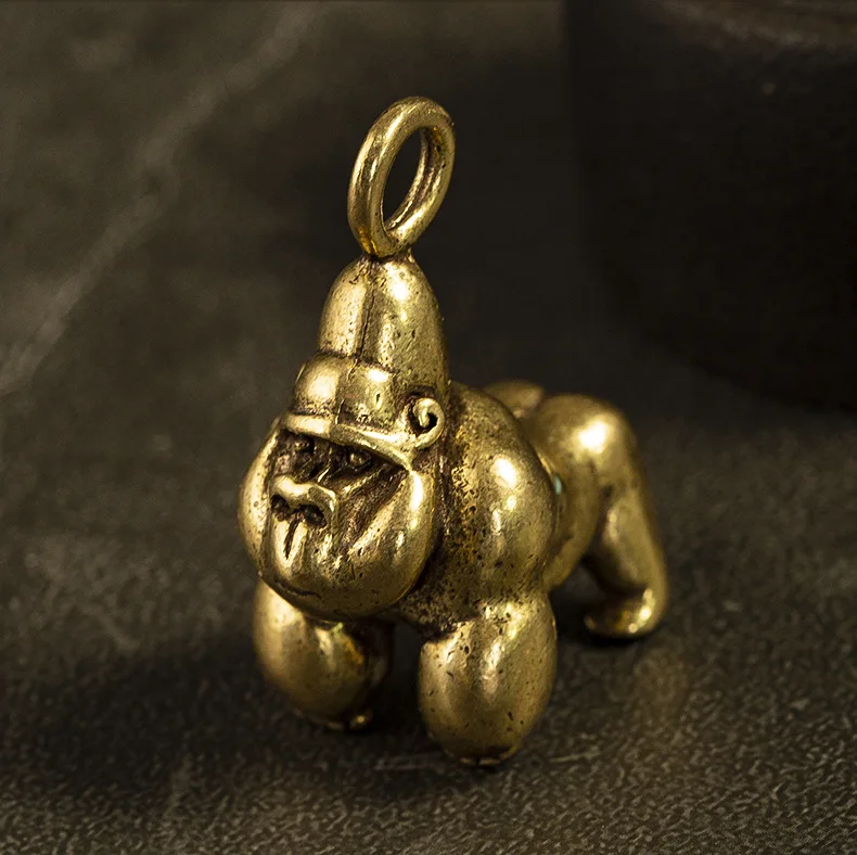 Ретро ручная работа твердая латунь Gorilla craft DIY орнамент миниатюрные настольные