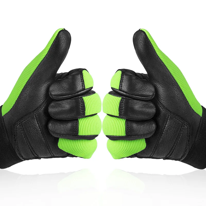 OZERO зеленые мотоциклетные перчатки кожаные из натуральной кожи для мотокросса