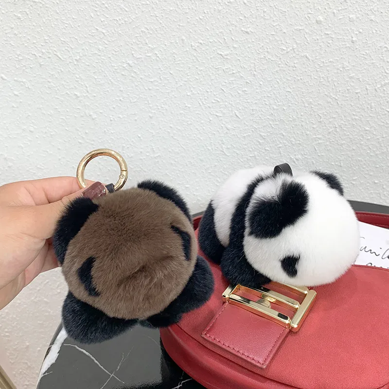 На высоком каблуке 12 см с кроличьим мехом Брелок Панда брелок игрушкой для женщин