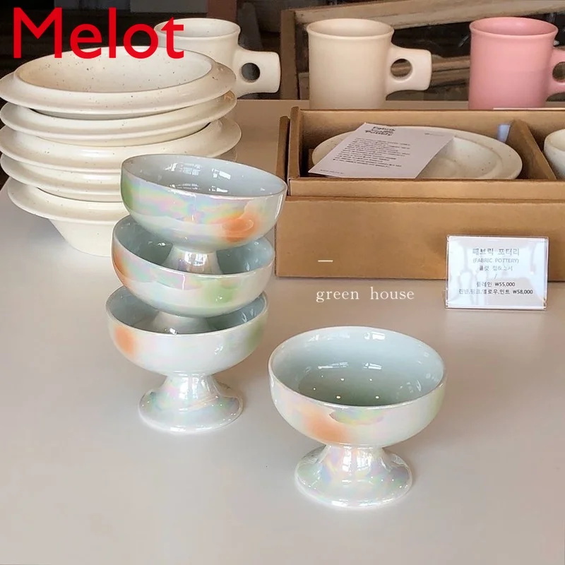 

High-Grade Luxury Creative Pearl Glaze Goblet Modern and Unique Household Desserts Ice Cream Bowl Household Tableware