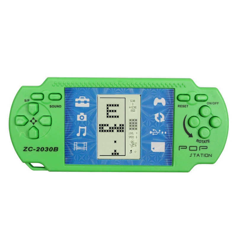 ZC-2030B Green Тетрис Ручной игровой плеер ЖК-электронные игровые игрушки Карманная игровая консоль классическое детство для подарка - Цвет: ZC-2030B Green