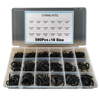 590 pieces 18 sizes thickness 1 5mm 2 4mm nitrile rubber nbr o ring gasket ring assortment kits shim washer