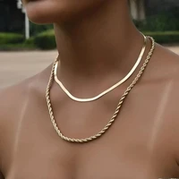 2021 trend elegant jewelry multi layer snake twist geometry chain necklace unquie women fashion necklace wholesale x045