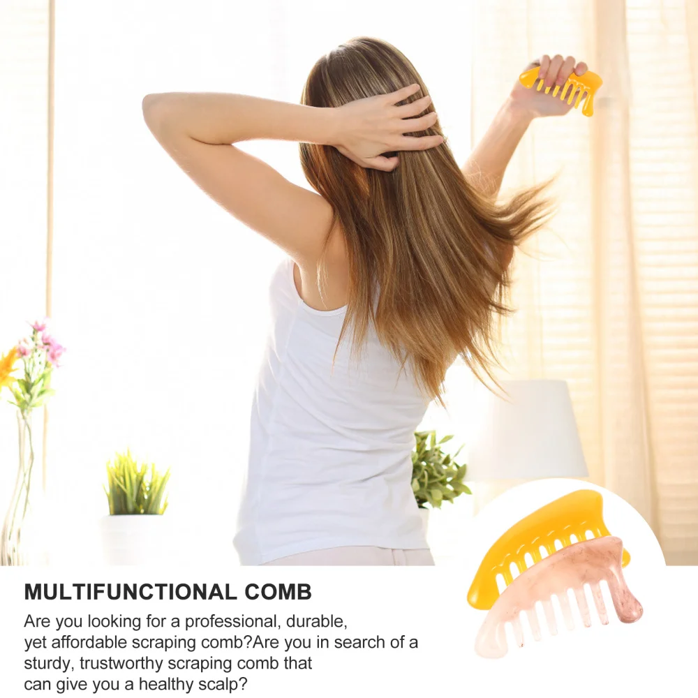 

2pcs Massage Multi-Functional Handheld Head Meridians Comb Guasha Scraping Comb