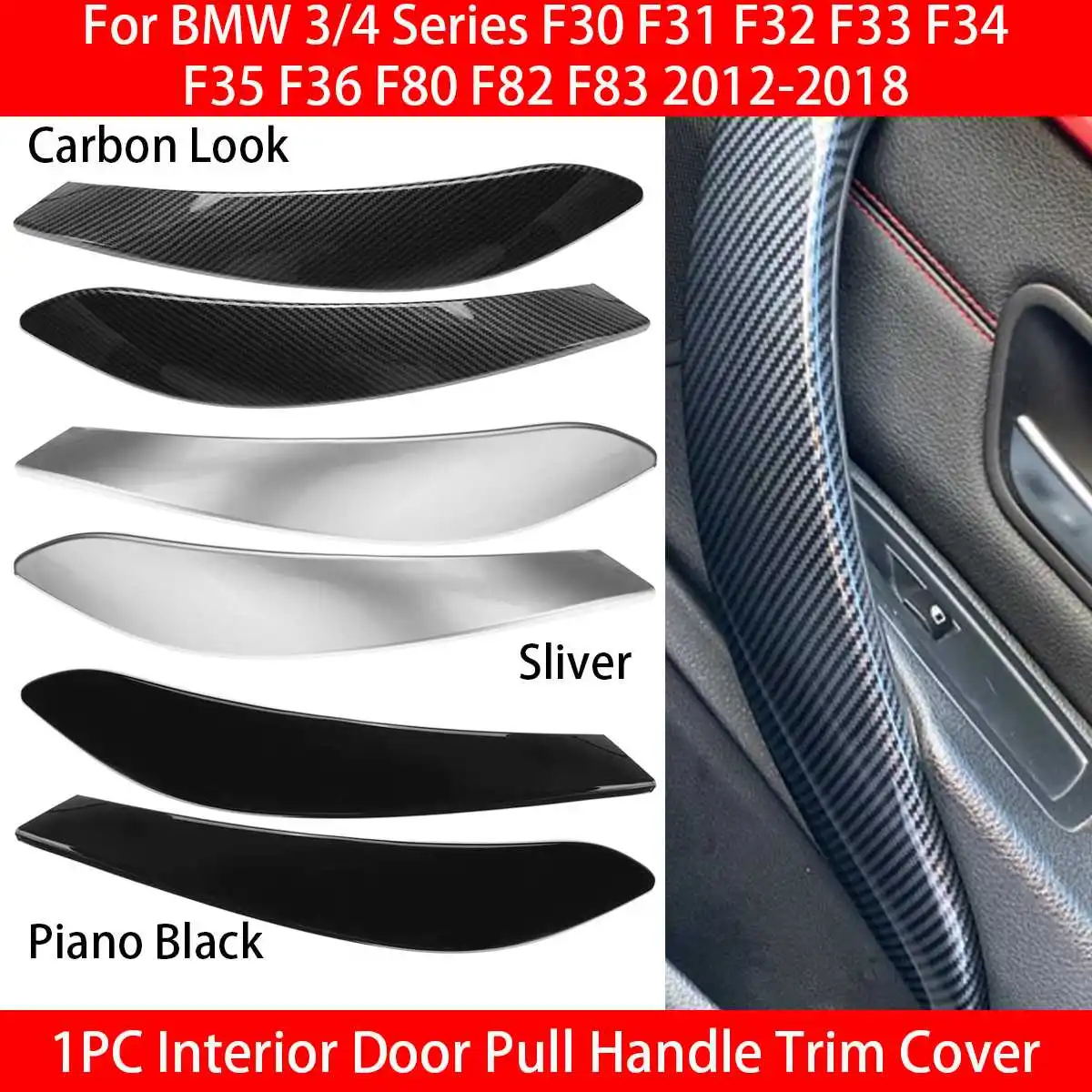 

New Interior Door Pull Handle Trim Cover For BMW 3/4 Series F30 F31 F32 F33 F34 F35 F36 F80 F82 F83 2012-2018 51417260085 (L)