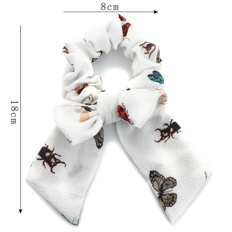 

Fashion Print Bow Headband Women Girls Ribbon Hair Ornament Elastic Ponytail Holder Hair Scrunchies Elegant Headdress For Sale