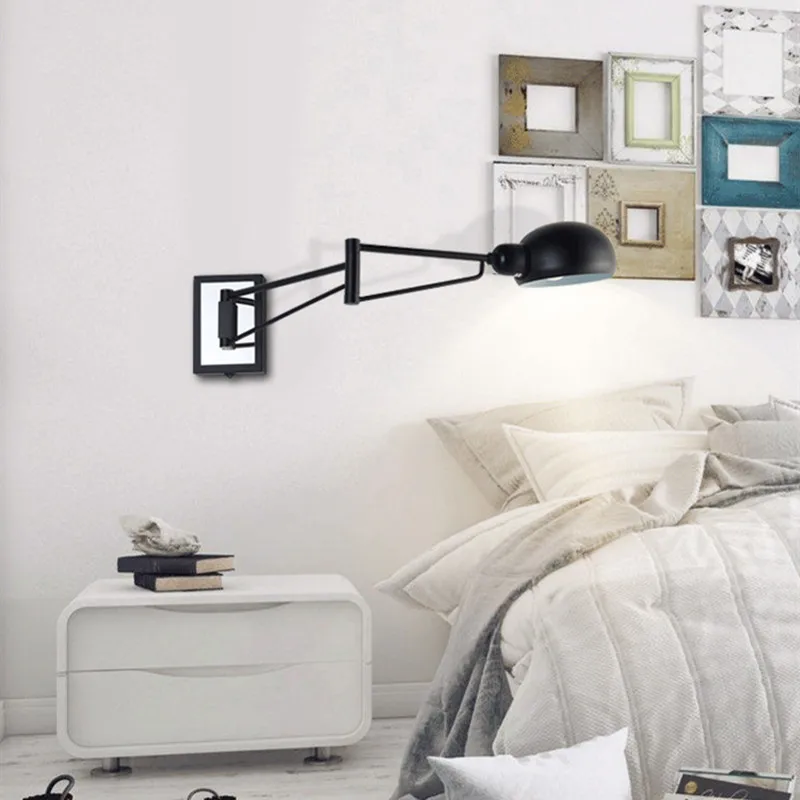 Прикроватные хромированные настенные светильники светодиодный зеркальный