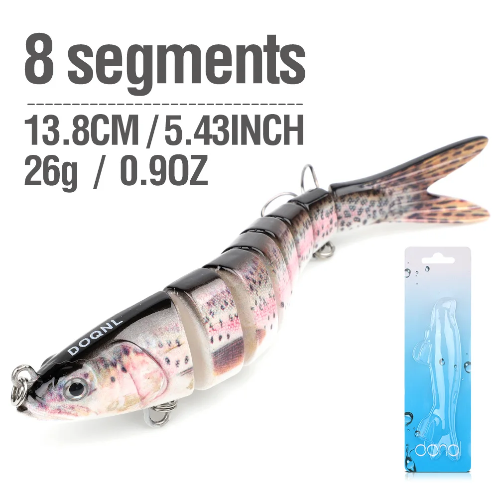 DONQL 8 Segment Crank Fishing Lure 13.8cm ArtificialSinking Wobblers Crankbait Plastic Hard Swimbait Bass Trout Fishing Lures - Цвет: 4097