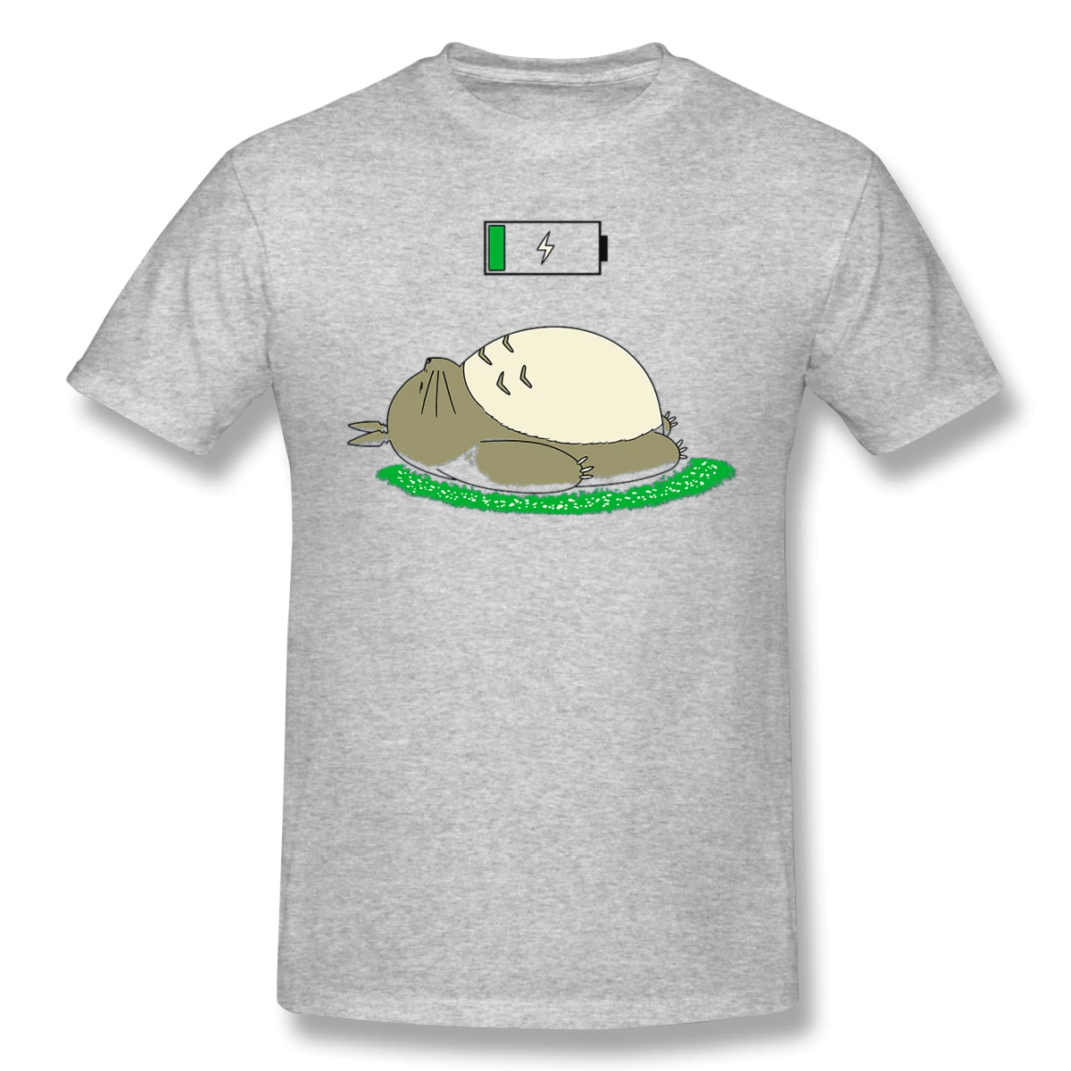 

Low Batery Humor Graphic Men's Basic Short Sleeve T-Shirt R303 Tops Tees European Size