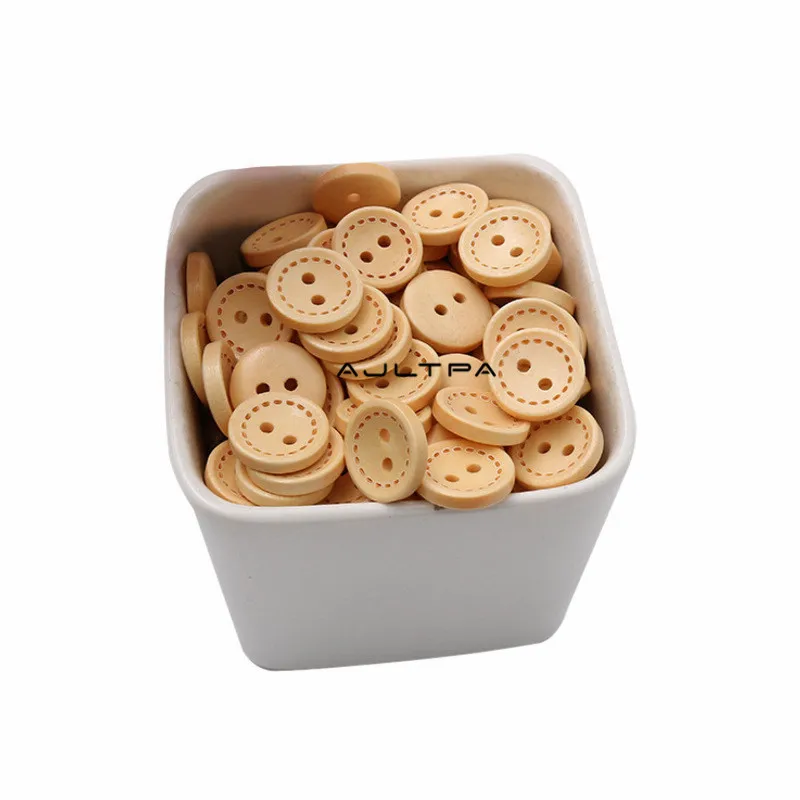 

2000Pcs Multi-Color Round Wooden Button 2-holes Wood Buttons For Baby Clothes Sewing Accessories