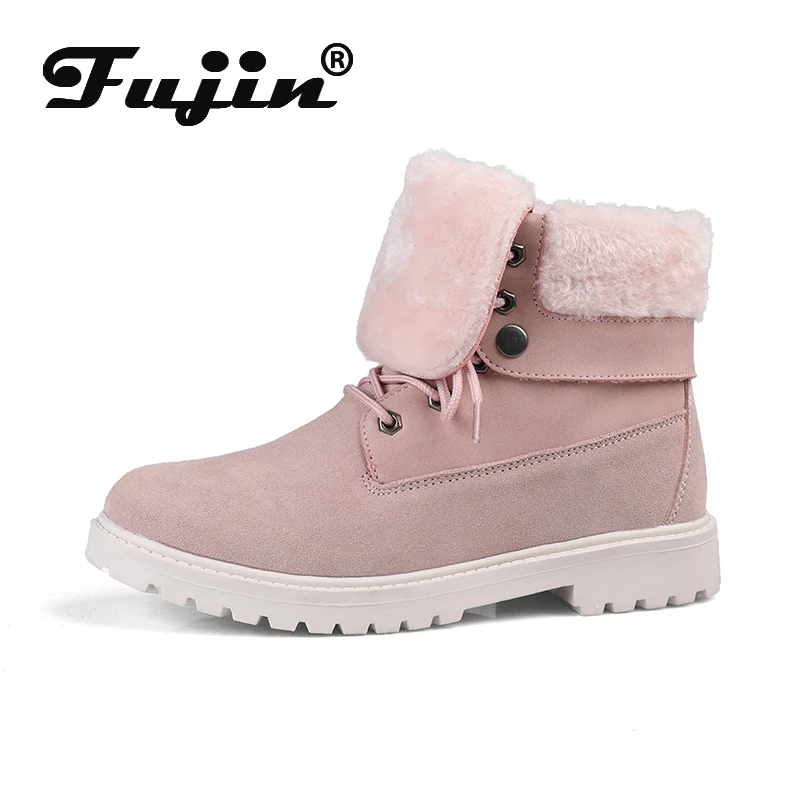 Fujin/высококачественные зимние сапоги Женские модные плюшевые теплые длинные