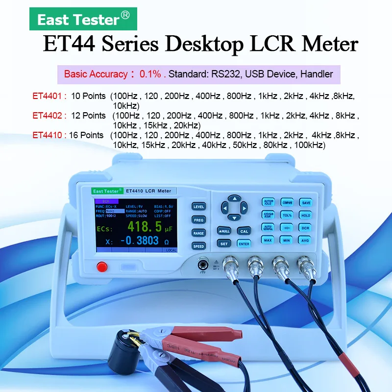 

ET4401/ET4402/ET4410 Electric Bridge Resistance Impedance Capacitance Inductance Measure Instrument Desktop Digital LCR Meter