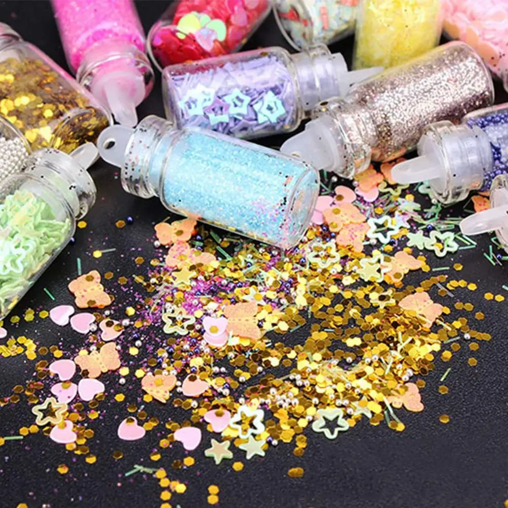 

48 Colors Set Glass Bottle Nail Art JewelrySuper Nail Art Sequins Glitter Powder Flake Manicure Decorations Accessoires Mixed