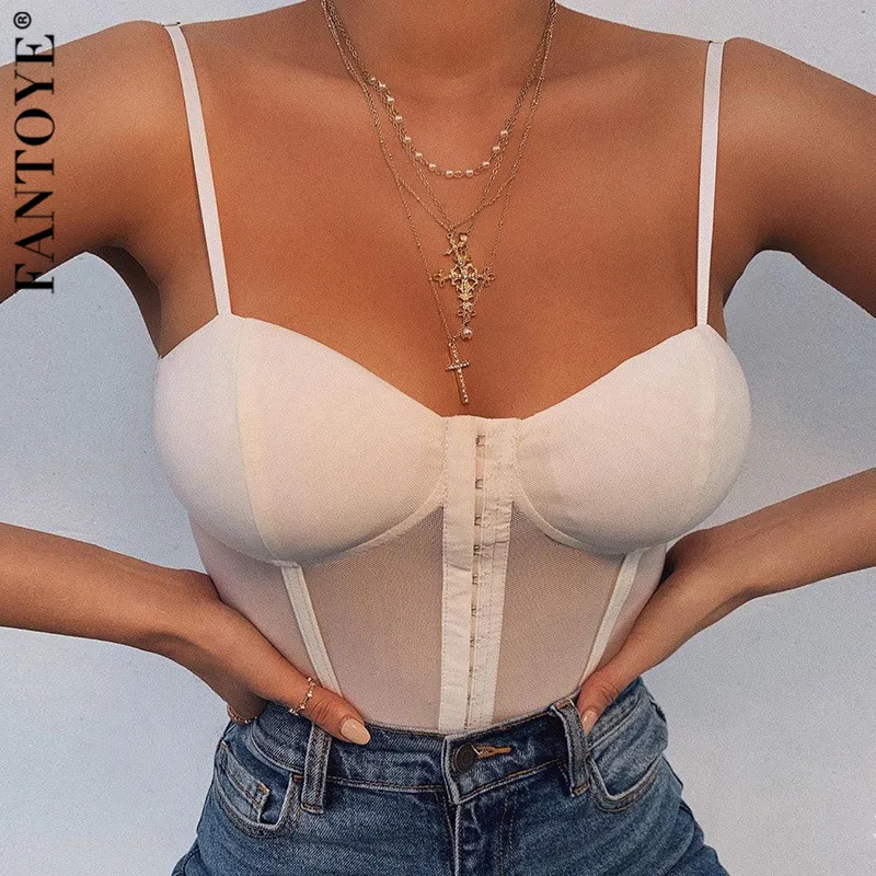 Женское прозрачное боди FANTOYE облегающий кружевной комбинезон на тонких