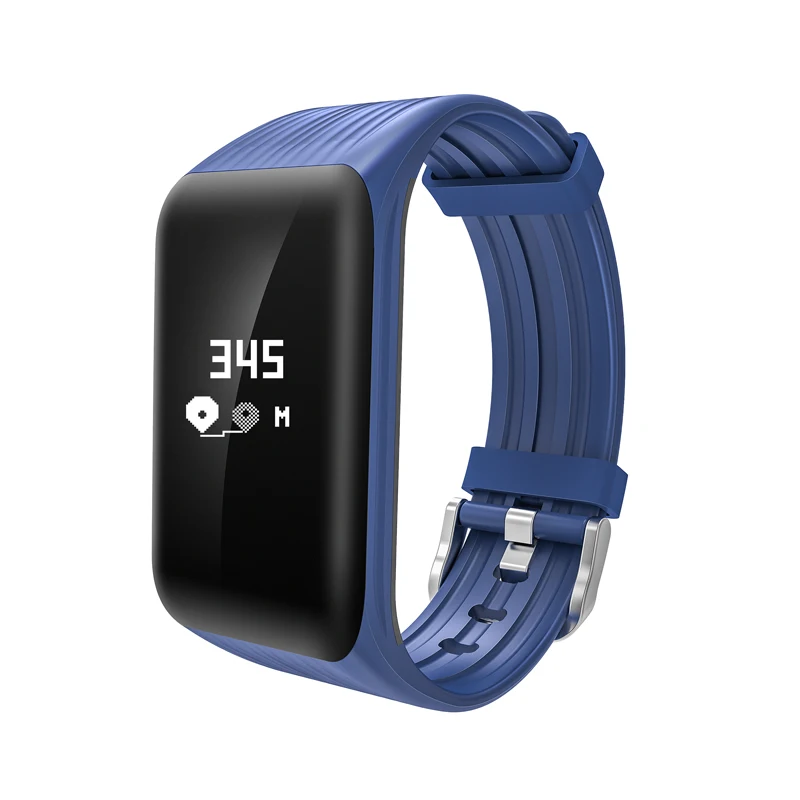 Blue Makibes HR2 Bluetooth 4,0 Для мужчин Для женщин умный Браслет Фитнес трекер непрерывной монитор сердечного ритма браслет - Цвет: Blue