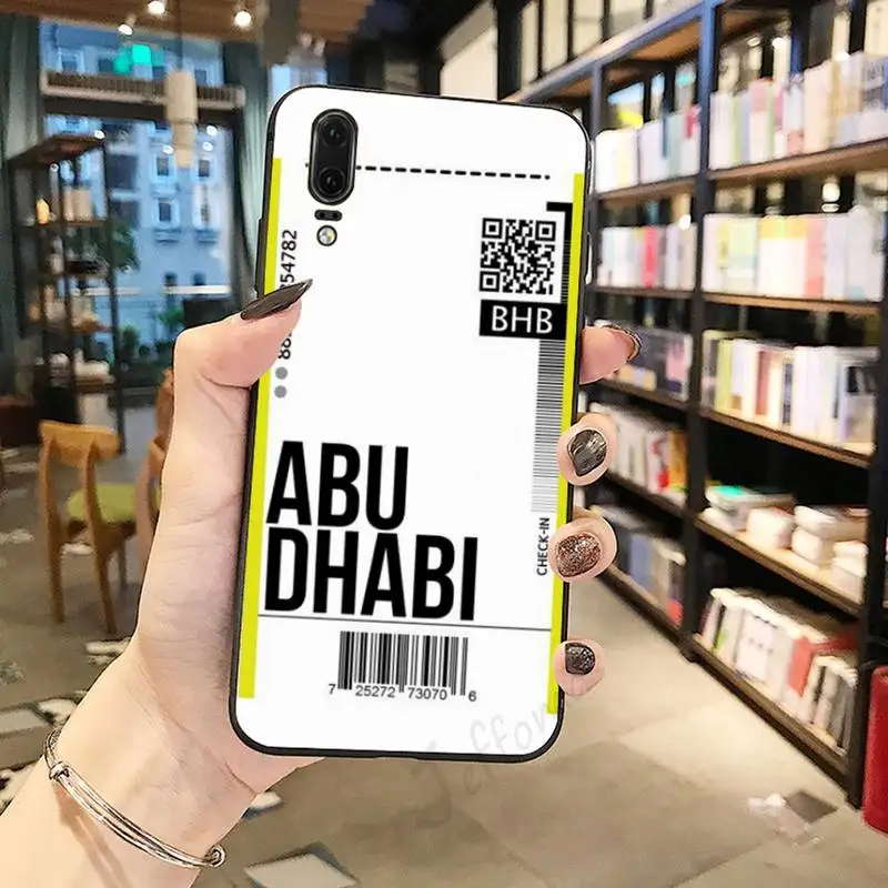 

Fashion Air ticket travel Phone Case For Huawei honor Mate P 10 20 30 40 Pro 10i 9 10 20 8 x Lite
