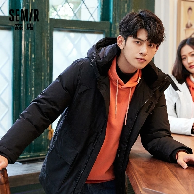 

Куртка SEMIR мужская пуховая, зимняя Новинка 2020, свободная Толстая куртка средней длины, трендовые водонепроницаемые пуховики для мужчин