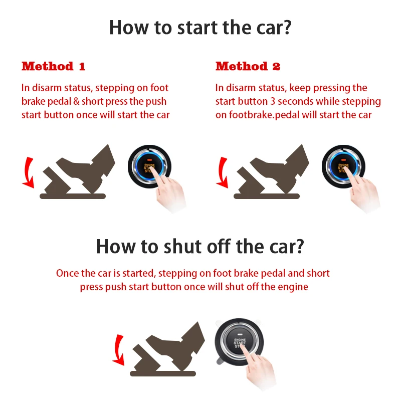 9 шт. Автомобильная сигнализация запуск двигателя бесключевой доступ