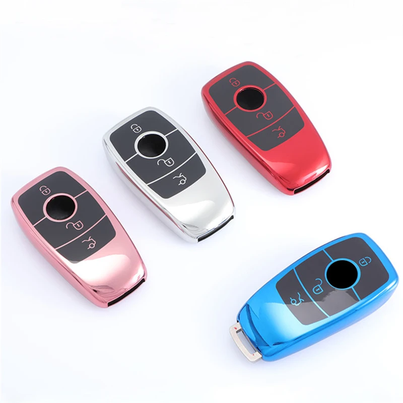 Обновленный ТПУ чехол для автомобильного ключа с полным покрытием защитный Mercedes