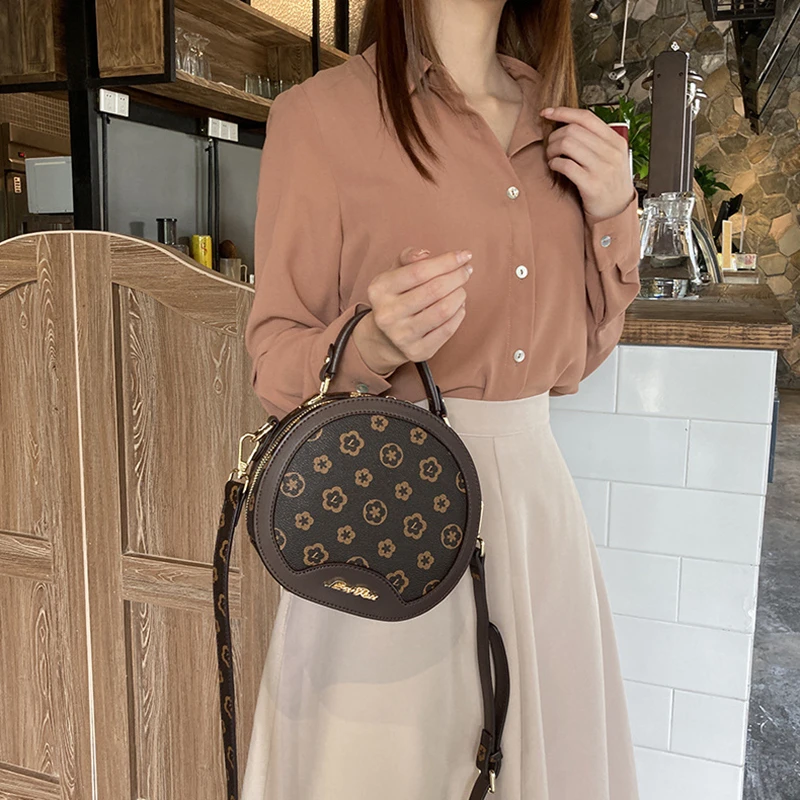 

Classical Retro Circular Bag for Women Luxury Handbag Women Bag Genuine Leather Single Shoulder Purses and Handbags luis vuiton