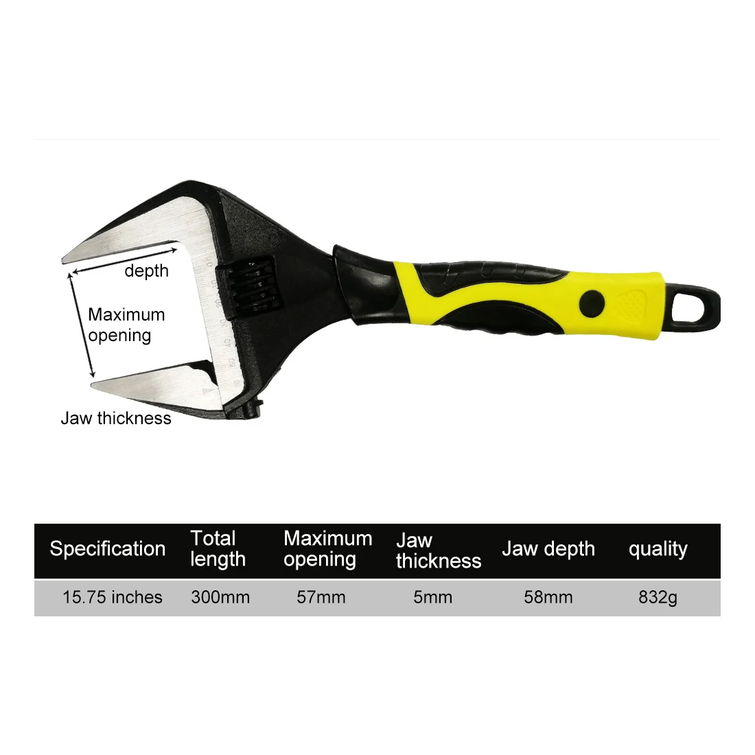 

Universal Professional Wrench Adjustable Spanner Key Nut Wrench 6" 8" 10" 12" Large Opening Plumbing Spanner Repair Hand Tools