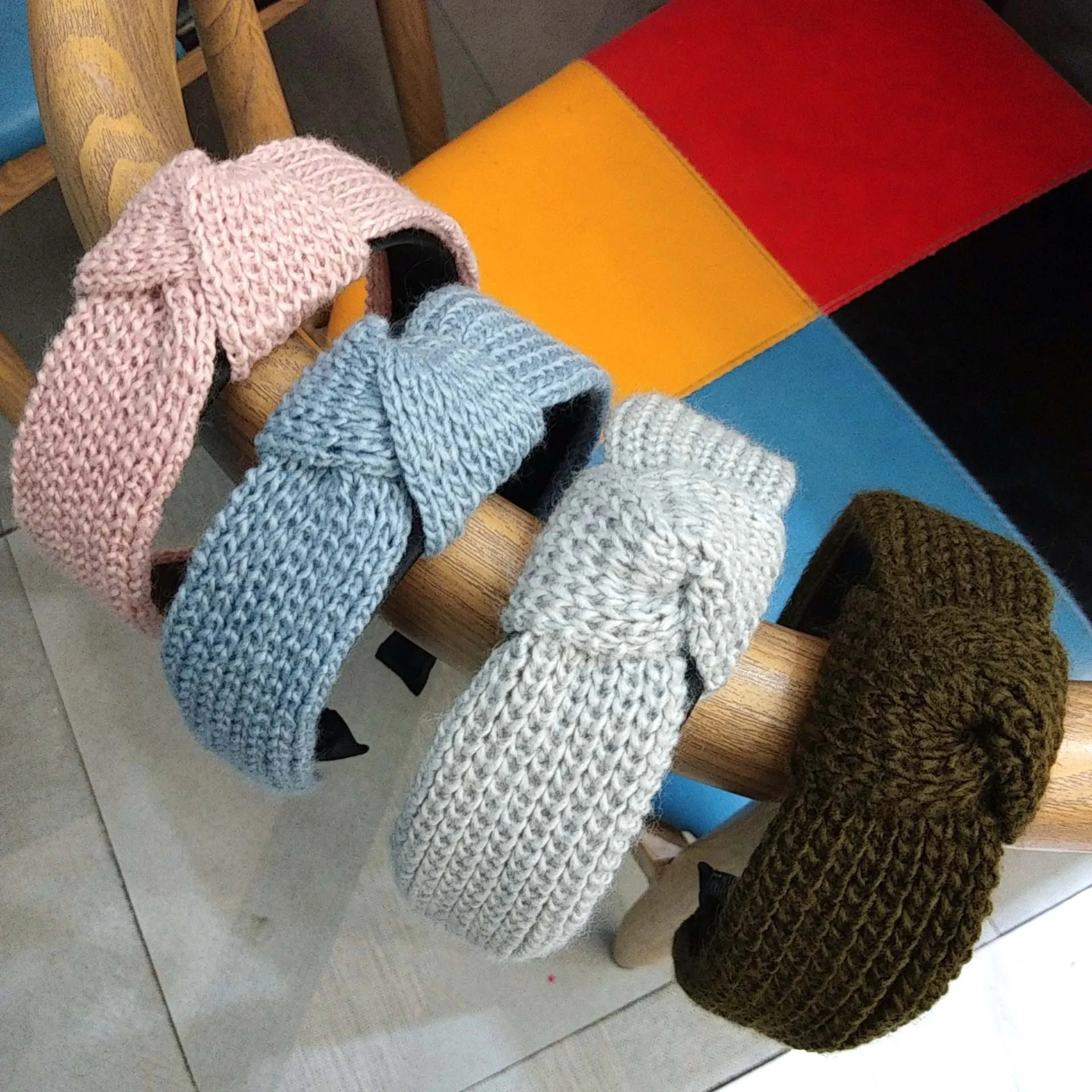 Корейская женская лента для волос с бантом одноцветная перекрестным узлом