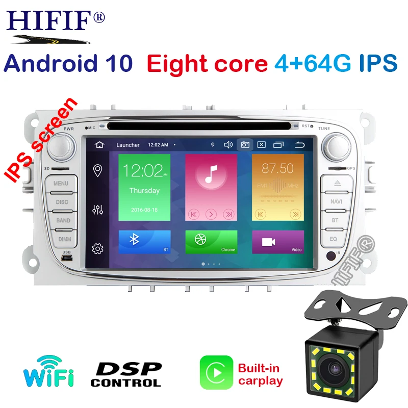 Автомобильный мультимедийный плеер Android 10 GPS Авторадио 2 Din для FORD/Focus/Mondeo/S MAX/C