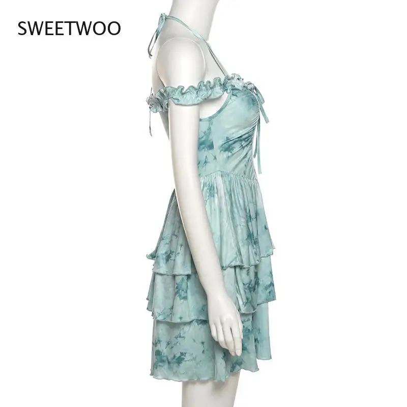 

2021 Spring and Summer New European and American Women's Solid Color Waist High Waist Sexy Sling Cake Skirt Short Skirt Women