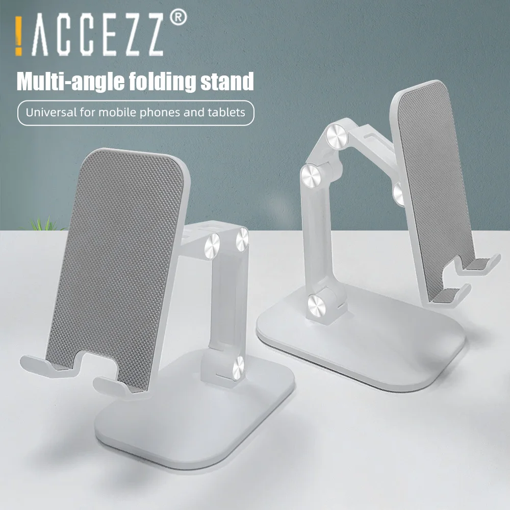

!ACCEZZ Mobile Phone Holder Folding Stand For iPhone 11 Huawei Samsung Xiaomi Adjustable Desktop Portable Holder Support Tablet