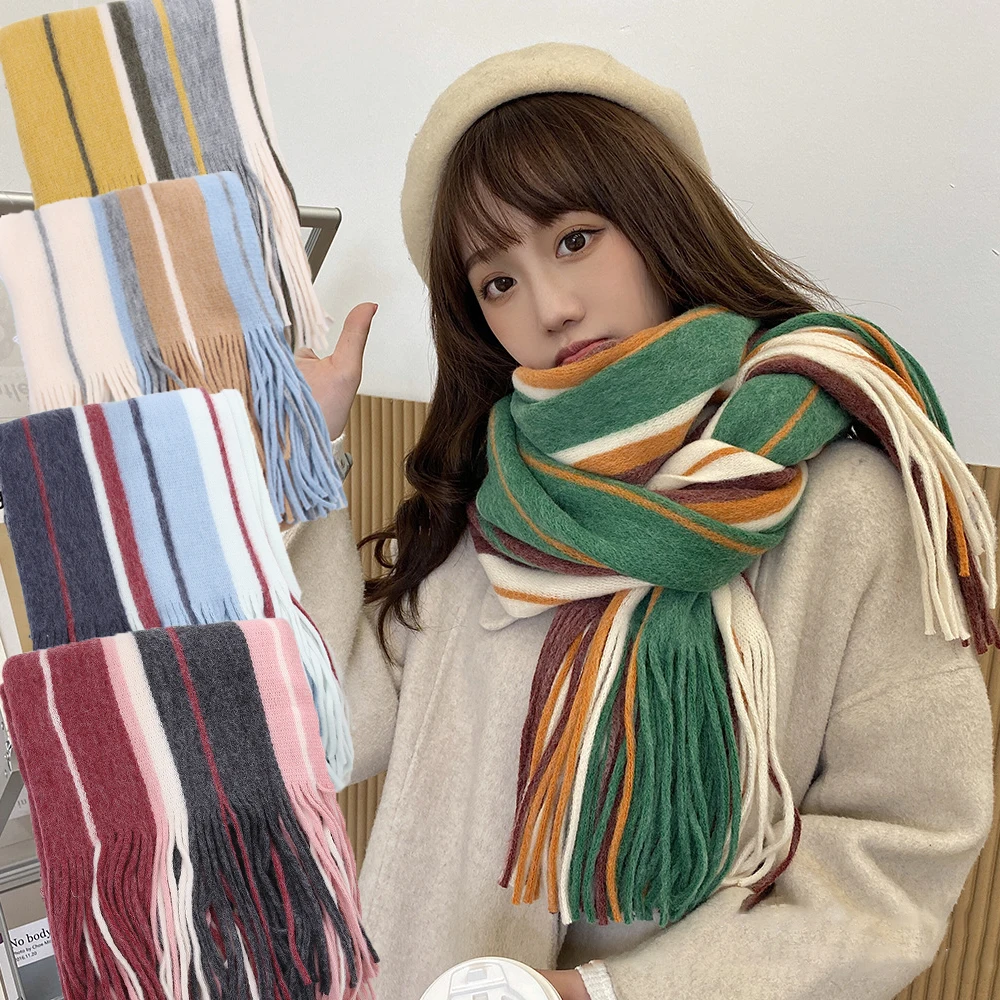 

65*200/50*200 см Новый Модный вязаный шарф для женщин осень зима имитация кашемира толстый теплый шарф дикая мягкая шаль