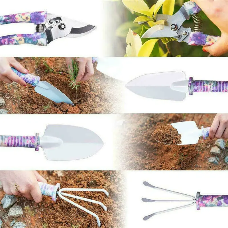 10pcs Garden Tool Set Grafting Pruning Shovel Rake Spray Bottle Tools Kit |